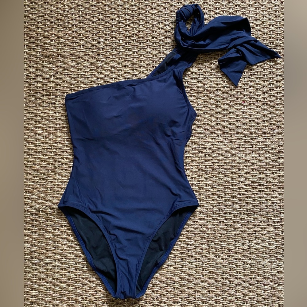 J. CREW Bow One-shoulder One-piece